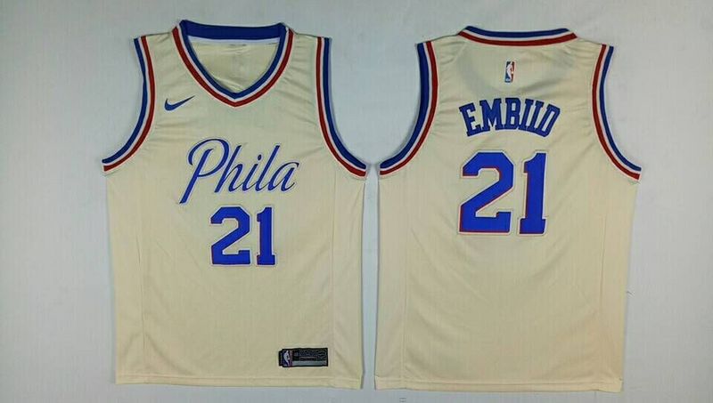 Men Philadelphia 76ers #21 Embiid Gream City Edition Nike NBA Jerseys->cleveland cavaliers->NBA Jersey